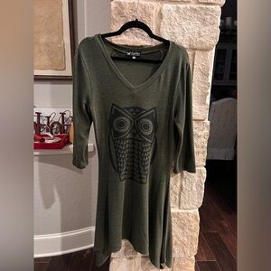 Forest green cotton dress